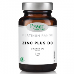 Power of Nature Platinum Range Zinc Plus D3, 30caps